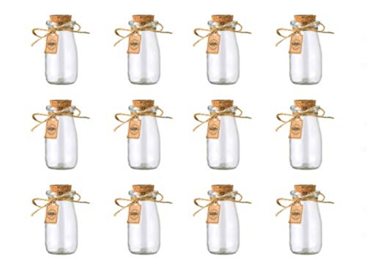 12 Pieces 100ml Small Glass Jars with lids | Small Glass Bottles Great for Food Storage, Yogurt jars, Bud Vases, Candies, Arts and Crafts, Home made Gin, Giveaways & More